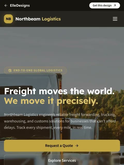 Cinematic Bold template — mobile view