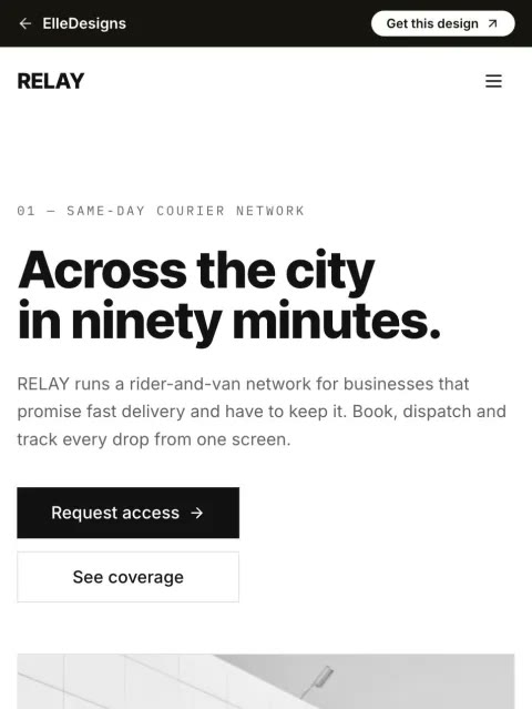 Sharp Monochrome template — mobile view