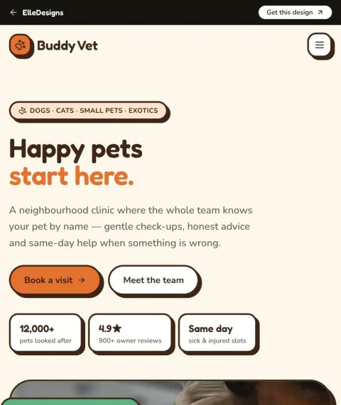Playful & Bright template — mobile view